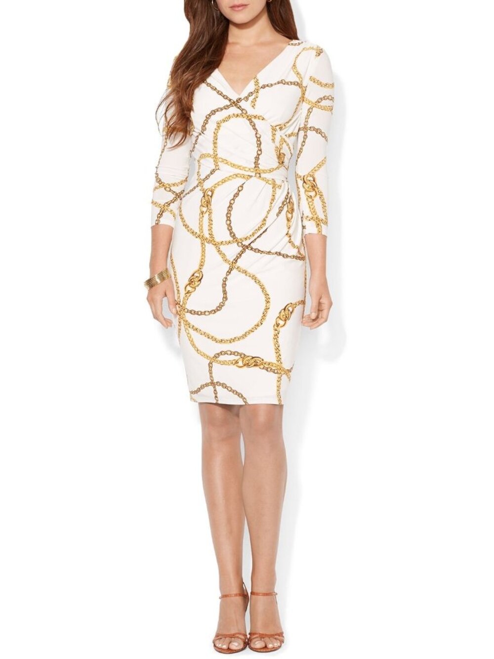 RALPH LAUREN new with tag belt printed long sleeve dress size 14